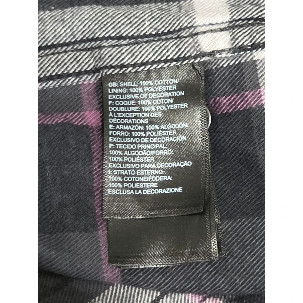 The‎ North Face Mens Large Plaid Flannel Button Down Shirt Grey Purple